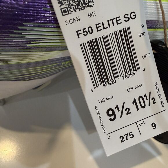9.5 Men/10.5 Women - Adidas F50 Elite SG Purple Silver Soccer Cleats NEW JH7633 main image 7